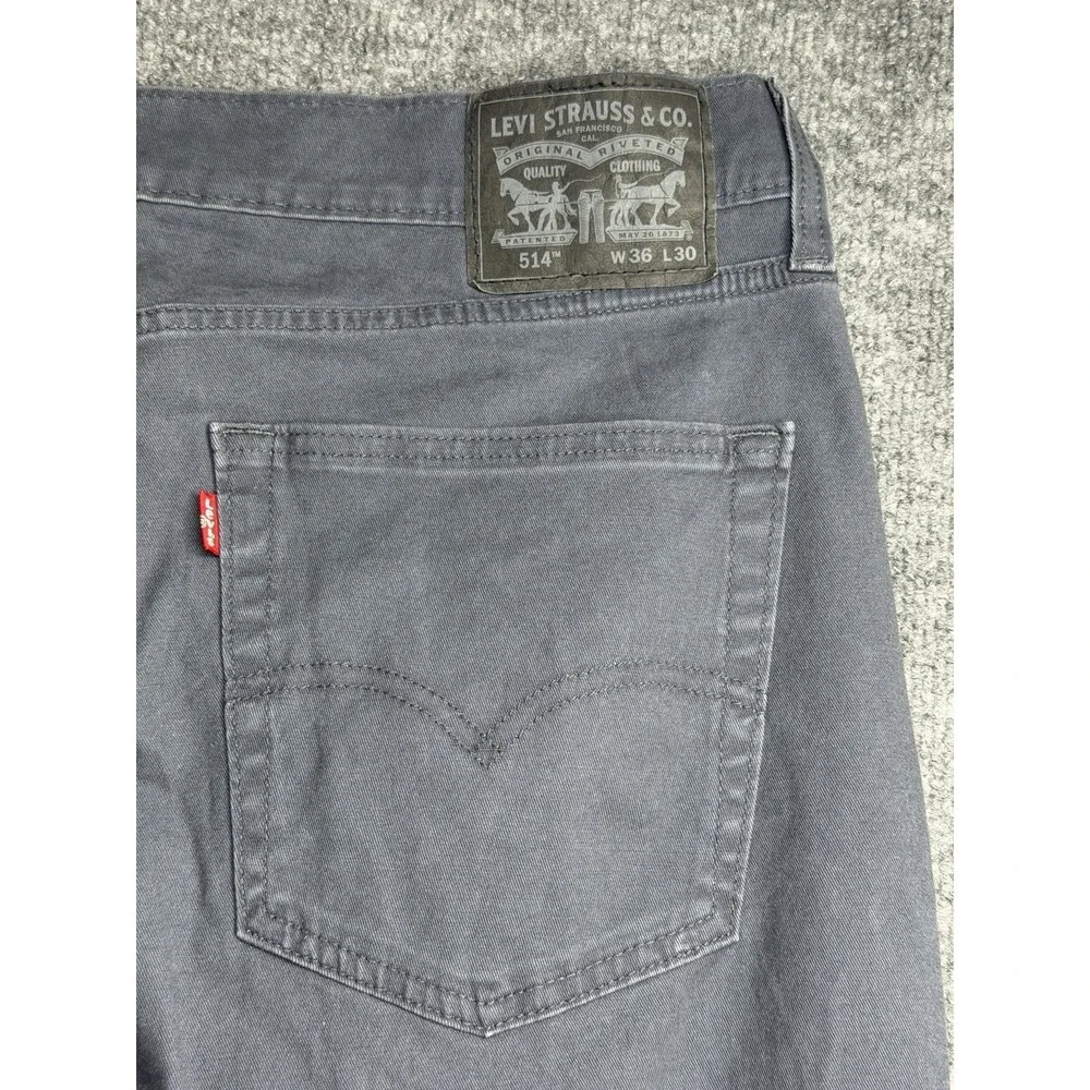 Levi's 514 Jeans Men's 36x30 Gray Slim Straight Leg Jeans